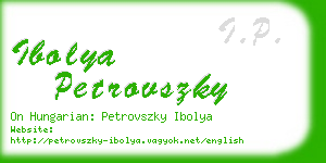 ibolya petrovszky business card